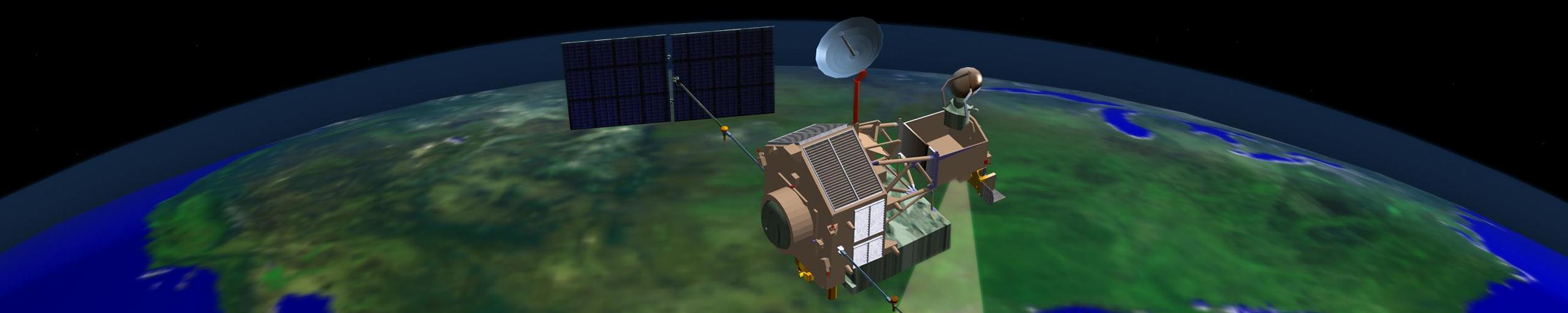 image of TRMM satellite in orbit