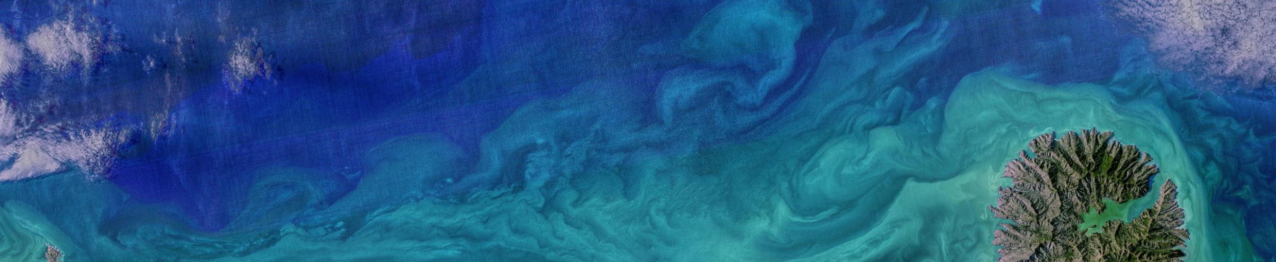 image of ocean currents off the coast of New Zealand
