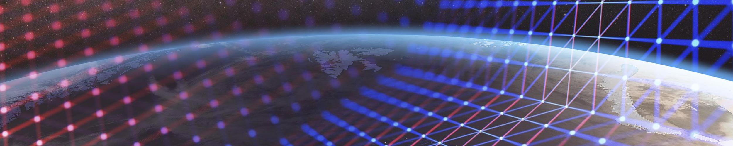 image of earth with connected dots pattern overlay