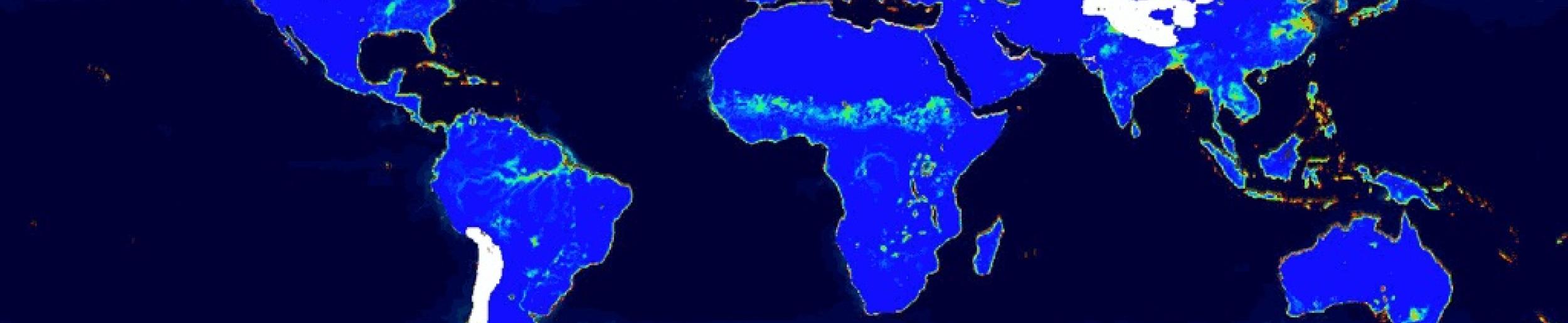 Map of wetlands across the globe.