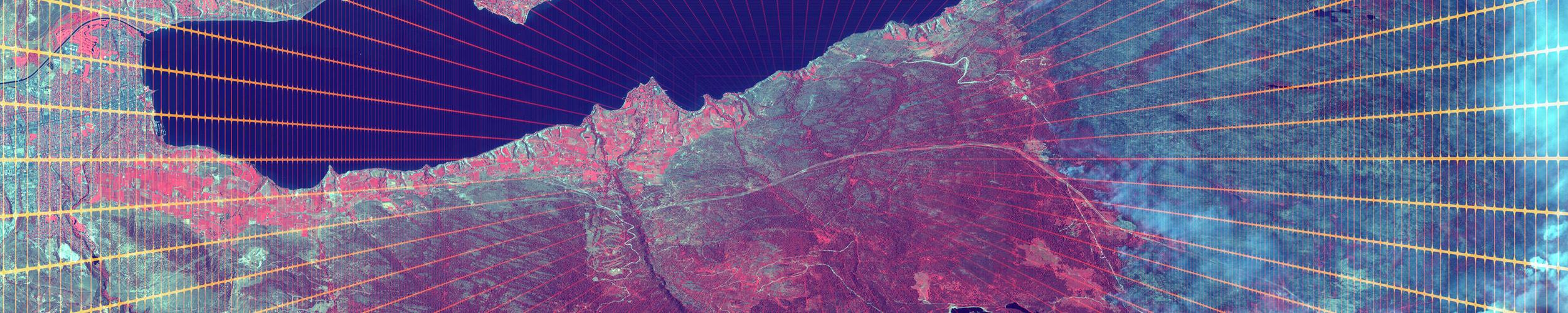ASTER image with pattern overlay