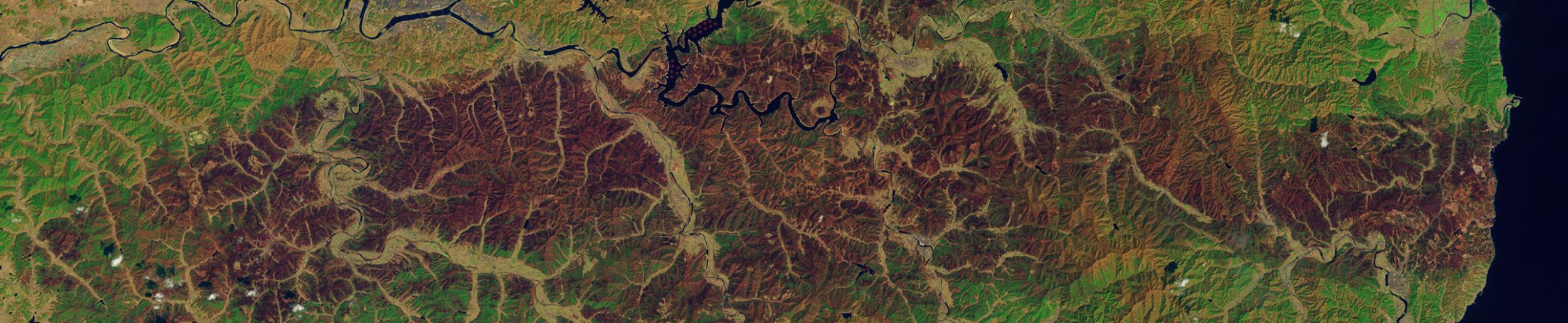 Landsat 9 image of a burn scar in South Korea