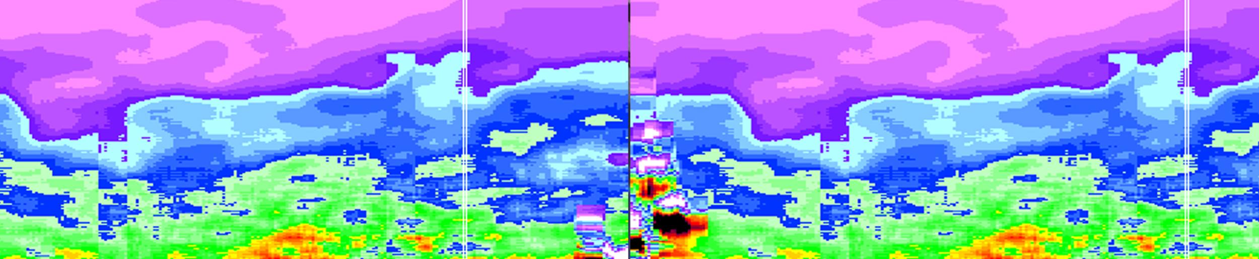 plotted reflectivity data collected by the LiDAR Atmospheric Sensing Experiment (LASE)