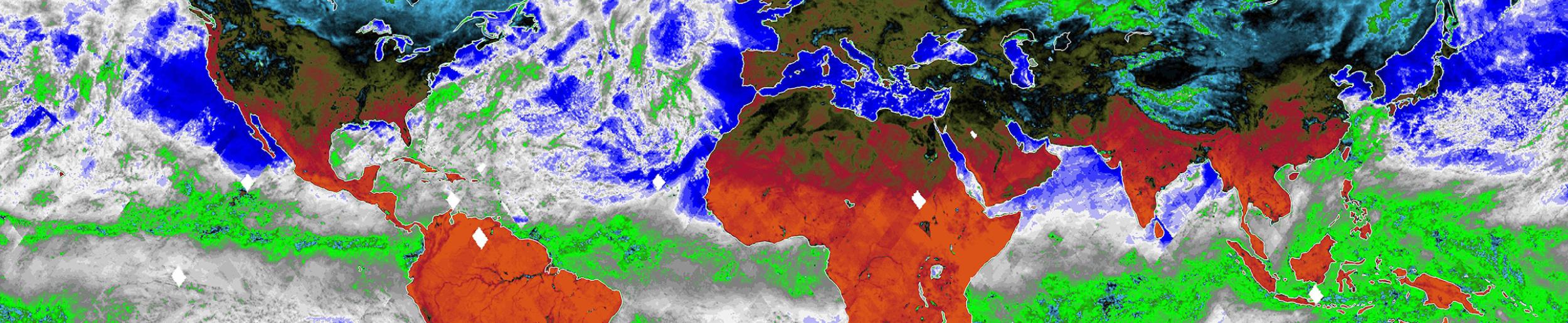 observations from Jan. 16 to 23, 2022, shows Earth's microwave emissions at a frequency of 34 gigahertz