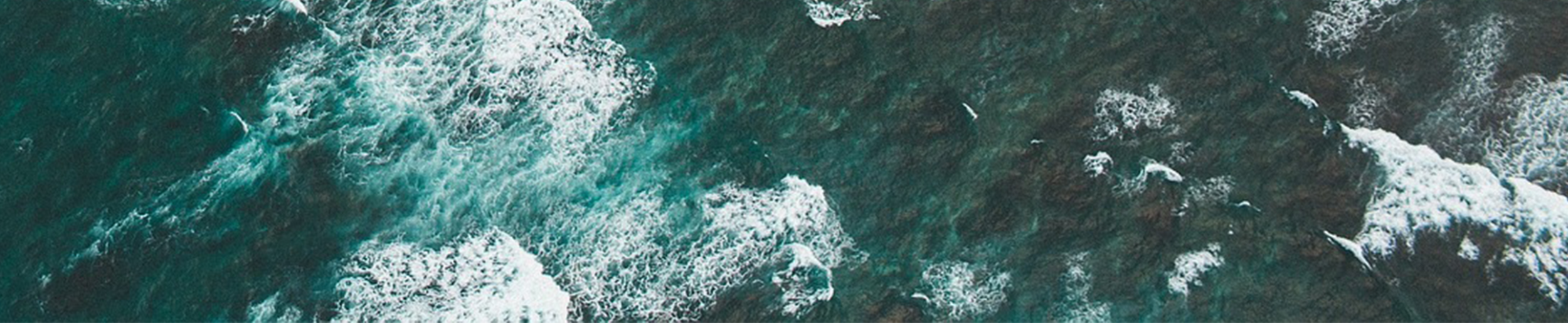 Overhead image of waves lapping in a peninsula