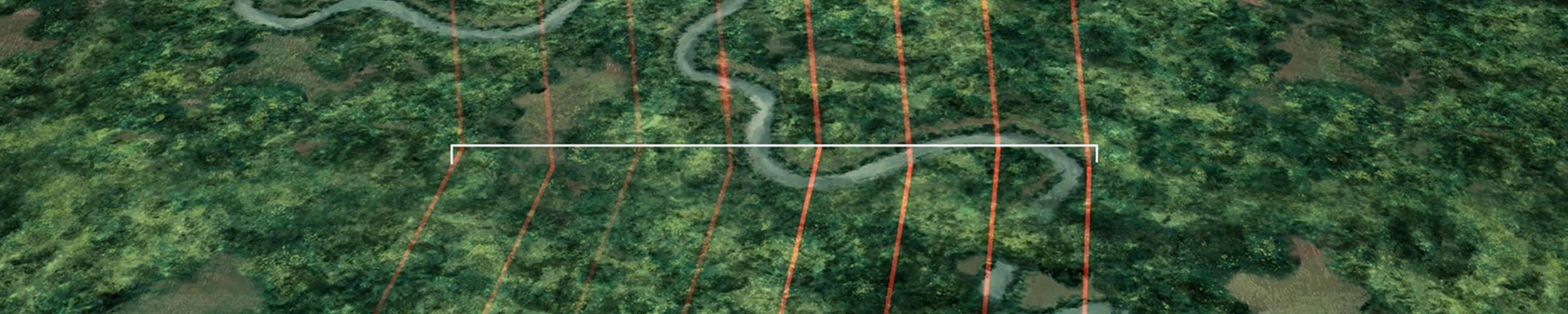 Black, Blue, and Green Image of the Eastern US from Space