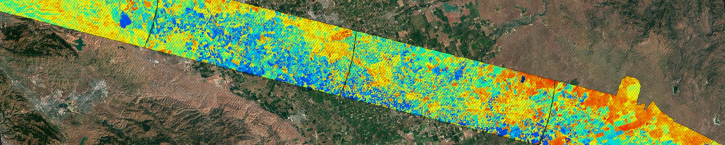 HyTES thermal map acquired for the California central valley in support of NASA’s ECOSTRESS evapotranspiration science product