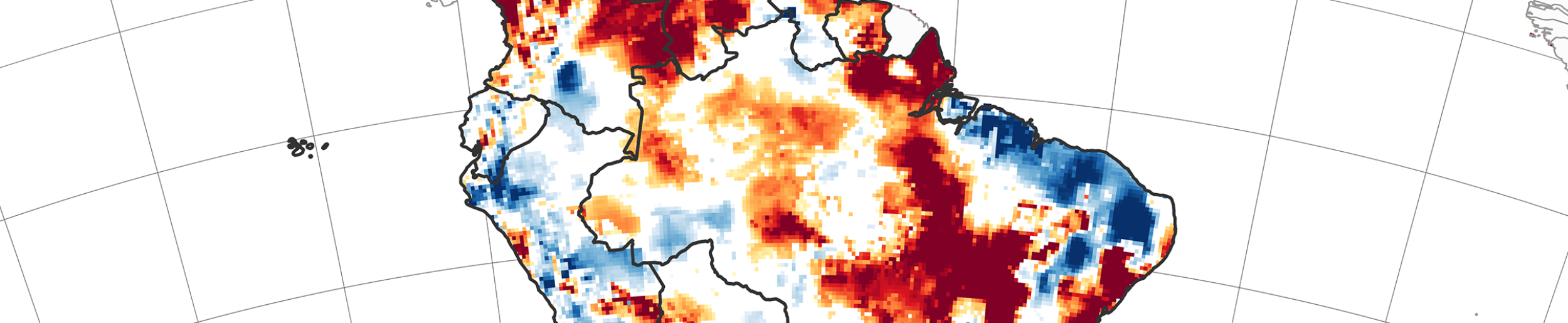 Map image highlights severe drought conditions (deep red) across large parts of Brazil's Amazon and Cerrado biomes 