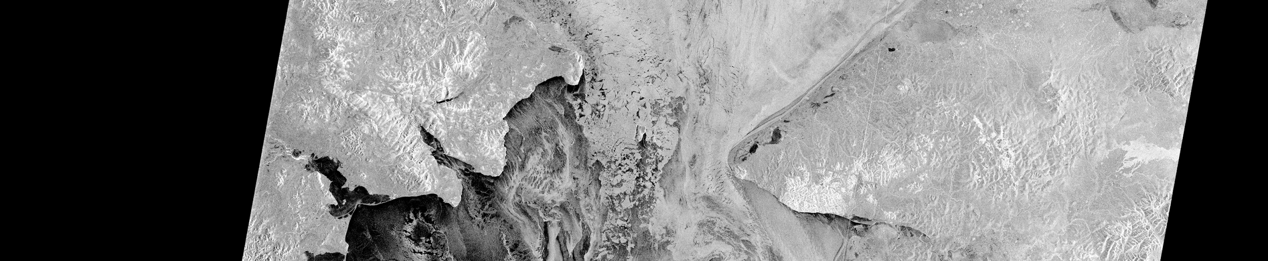 Sea ice forming in the Bering Strait as viewed by RADARSAT-1