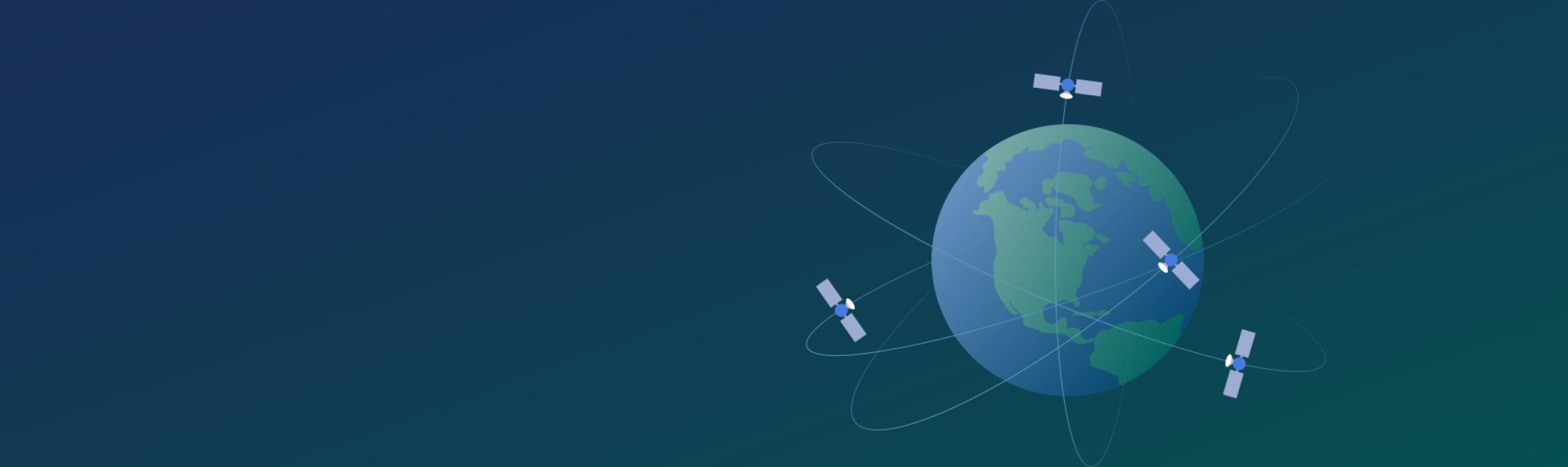 image of satellites orbiting the earth