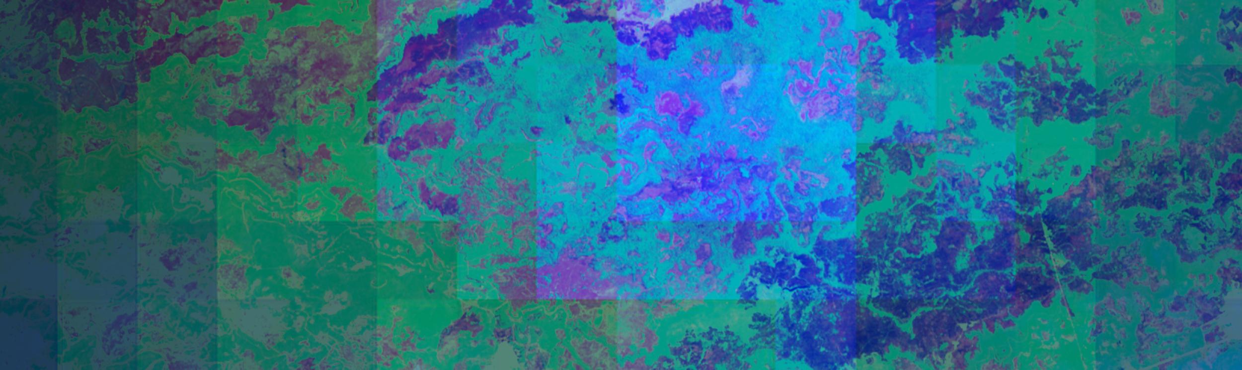 image of satellite false color fire data