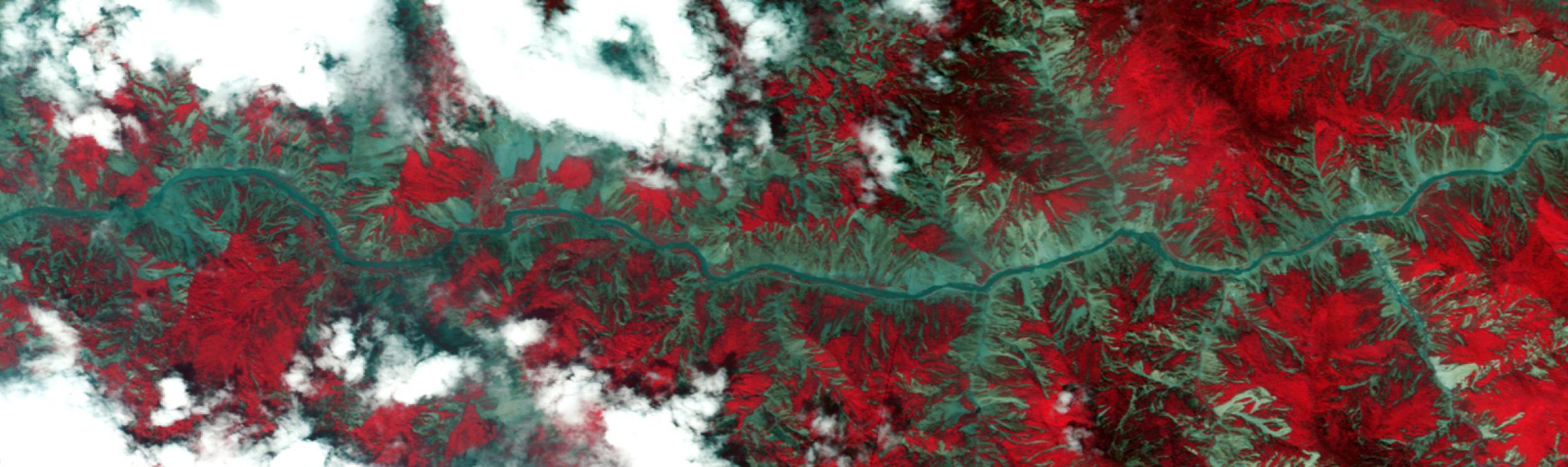 ASTER satellite image of Sichuan landslide