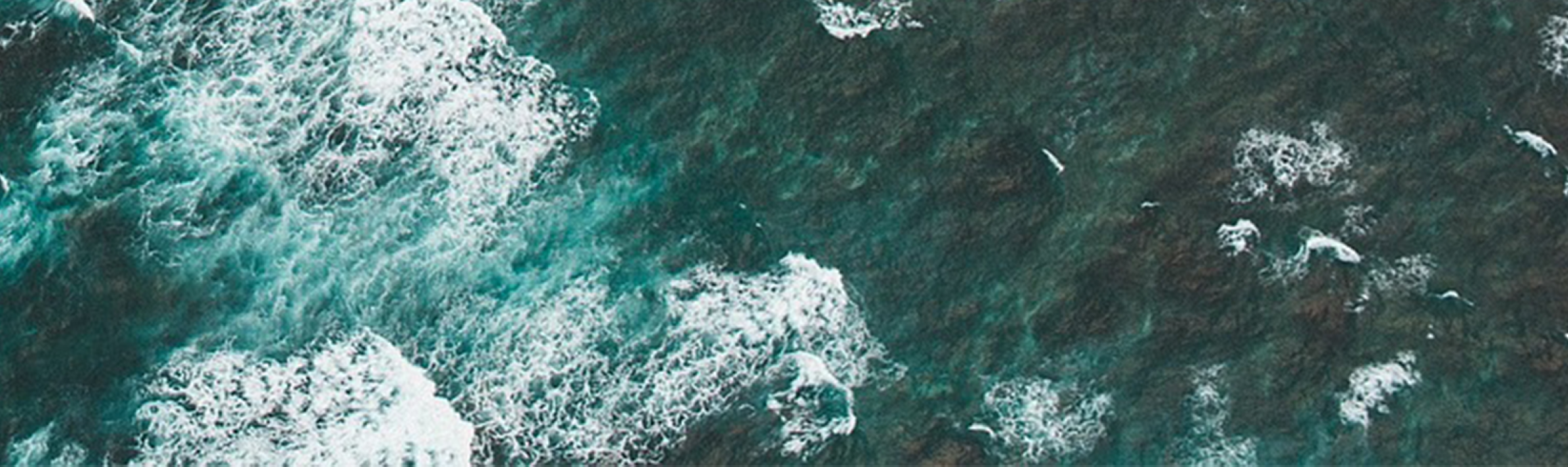 Overhead image of waves lapping in a peninsula
