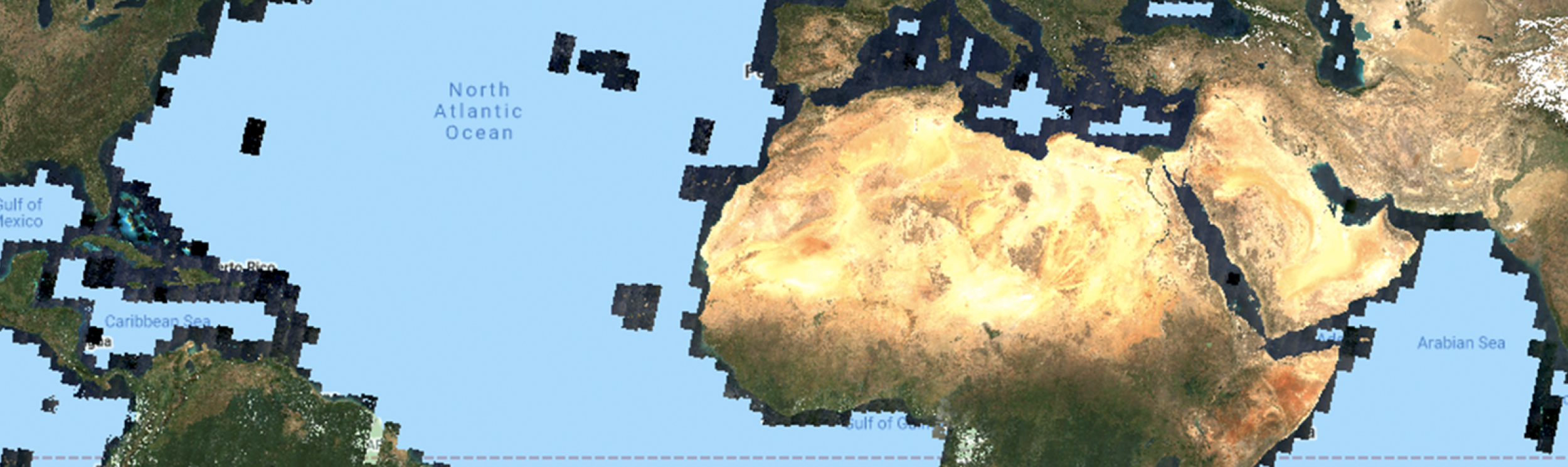 Flat map view of the world