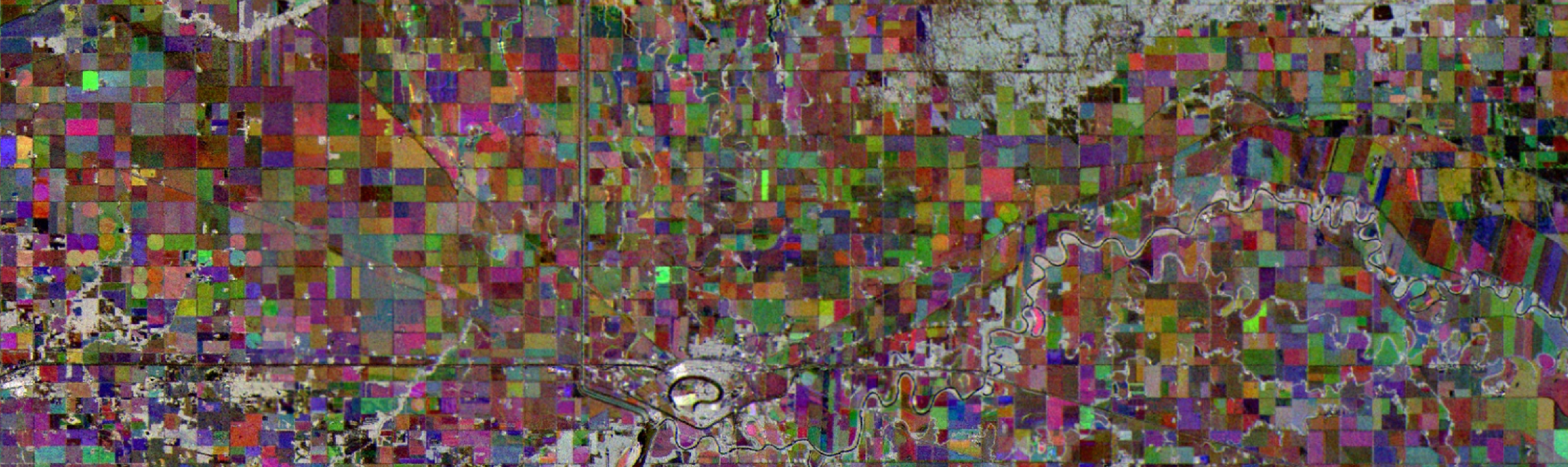 Spaceborne radar image of the Dnieper River in Ukraine