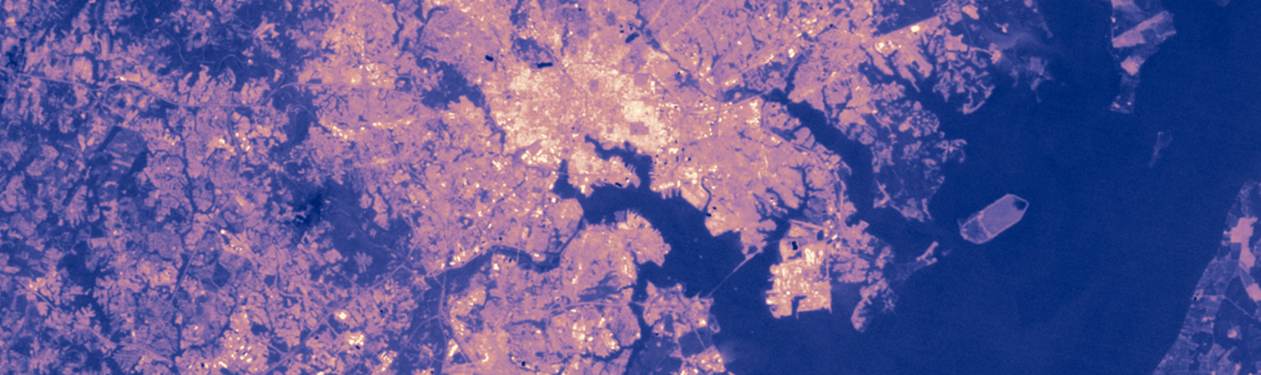 Satellite image of the Baltimore area taken with the Landsat satellite 