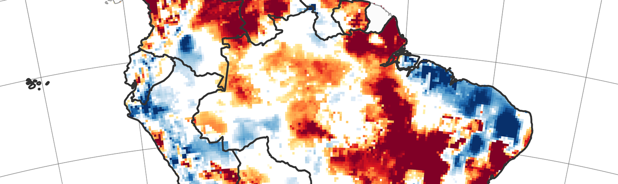 Map image highlights severe drought conditions (deep red) across large parts of Brazil's Amazon and Cerrado biomes 