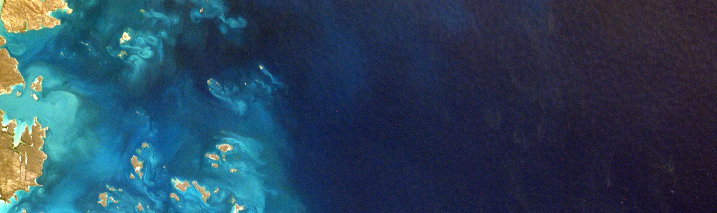 Photo of the coast of Northwest Australia taken from the International Space Station.