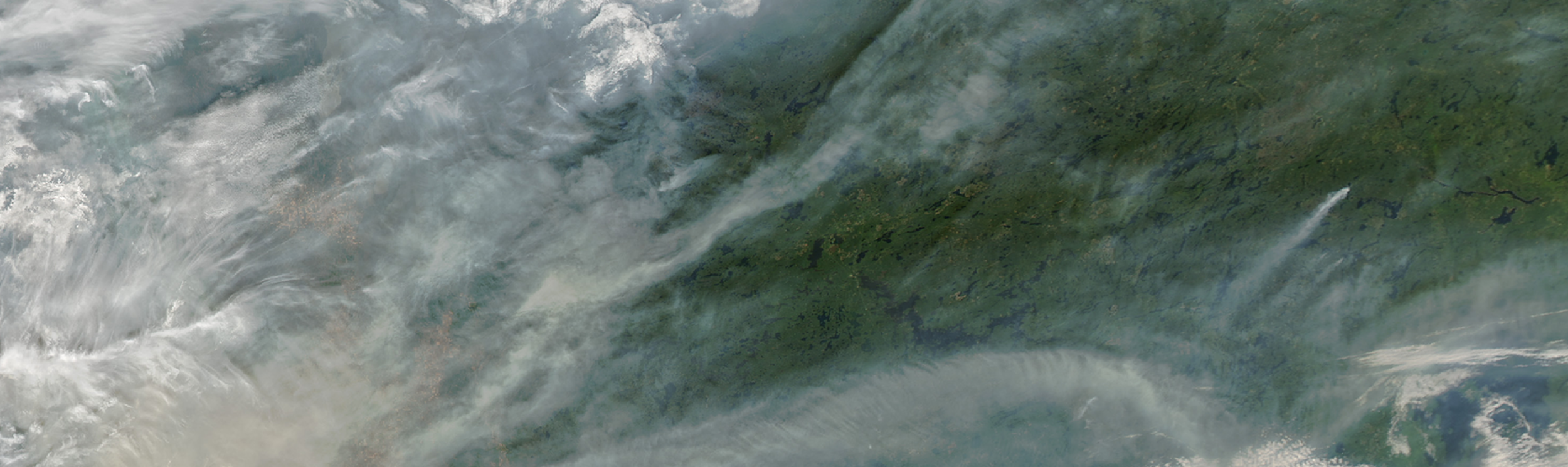 This satellite image from NASA displays a thick blanket of haze and air pollution over eastern China, the Yellow Sea.