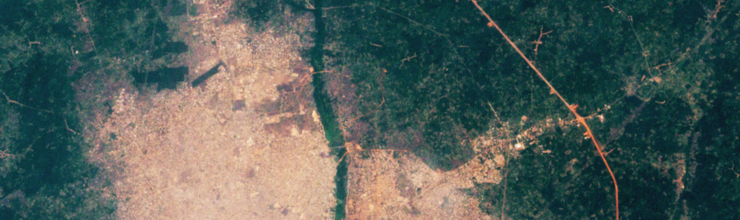 Satellite image of New Delhi, India.