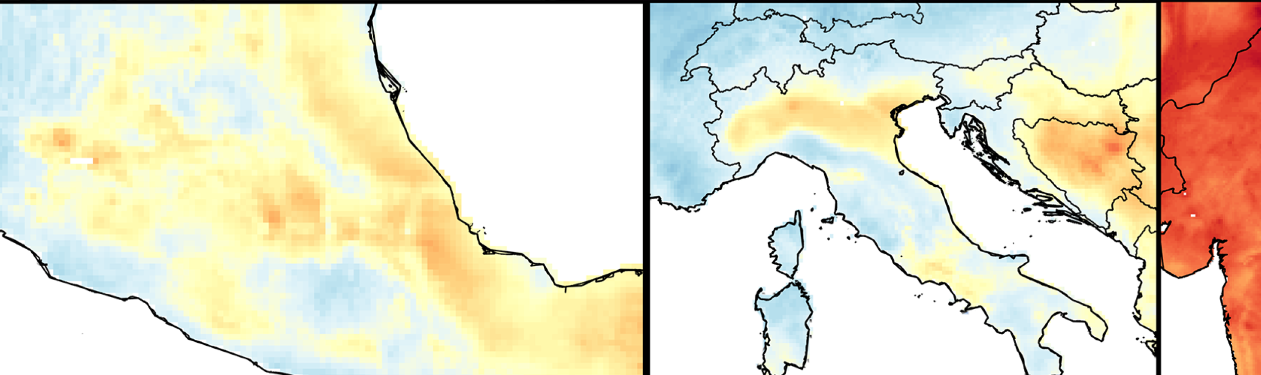 Collage of World Maps of PM2.5