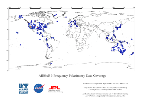 AIRSAR 3-Frequency Polymetric Coverage Map AIRSAR 3-Frequency Polymetric Coverage Map