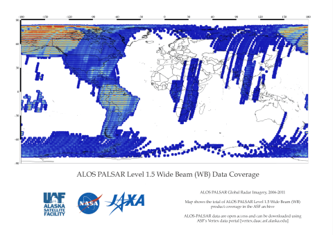 ALOS L1.5 Wide Beam Coverage Map