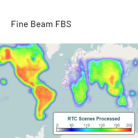ALOS PALSAR RTC Fine Beam FBS coverage map of processed scenes