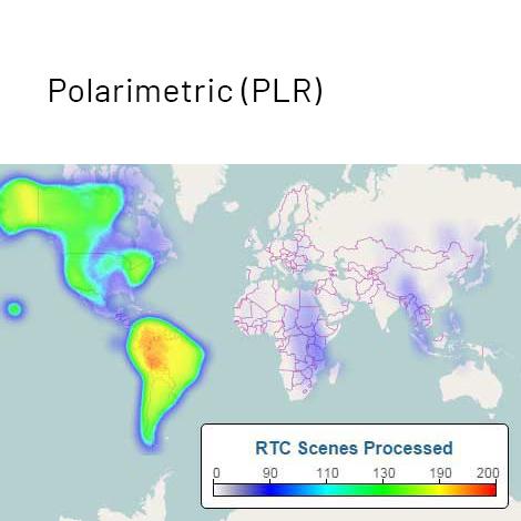 ALOS PALSAR RTC Polarimetric PLR coverage map of processed scenes