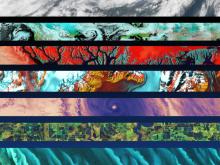 image collage of satellite data images of Earth