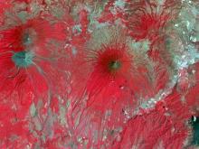 This is part of a larger image from the ASTER instrument aboard NASA's Terra satellite. Composed of reconstructed unprocessed instrument band combination 3n-2-1 data, this image shows the landscape of Guatemala on March 23, 2003. Credit: LP DAAC