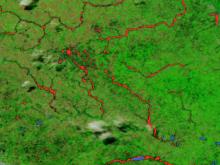 This image shows flooding in Argentina with VIIRS data.
