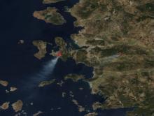 True-color corrected reflectance image of wildfires burning in Izmir Province, Turkey was captured on July 3, 2025, by the VIIRS instrument aboard the joint NASA/NOAA Suomi NPP platform.