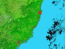 flooding data in Australia shown in the Worldview application