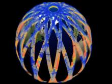 A visualization of data from the PREFIRE mission showing brightness temperature around the globe.
