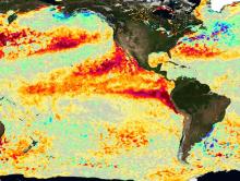 Image from May 26, 2026 of sea surface temperature anomalies indicating warmer than normal temperatures.