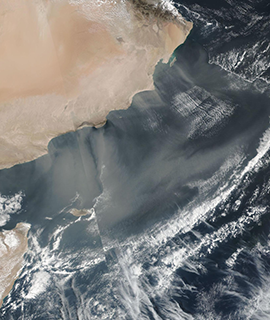 Dust off the coast of Oman and Yemen - feature grid