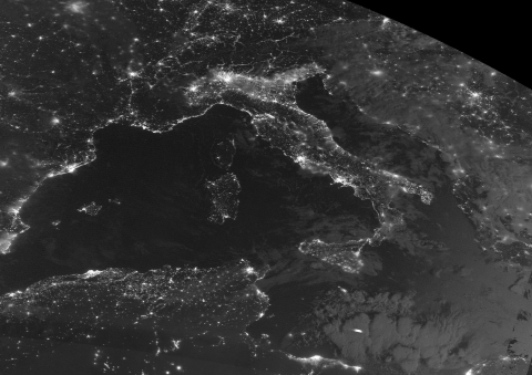 Black Marble Nighttime At Sensor Radiance (Day/Night Band) Image Europe and North Africa