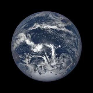 A full disk image of the Pacific Ocean from the EPIC camera on NOAA's DSCOVR satellite