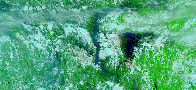 Flooding along the Brahmaputra River, Bangladesh on 25 July 2020 (VIIRS/NOAA-20)