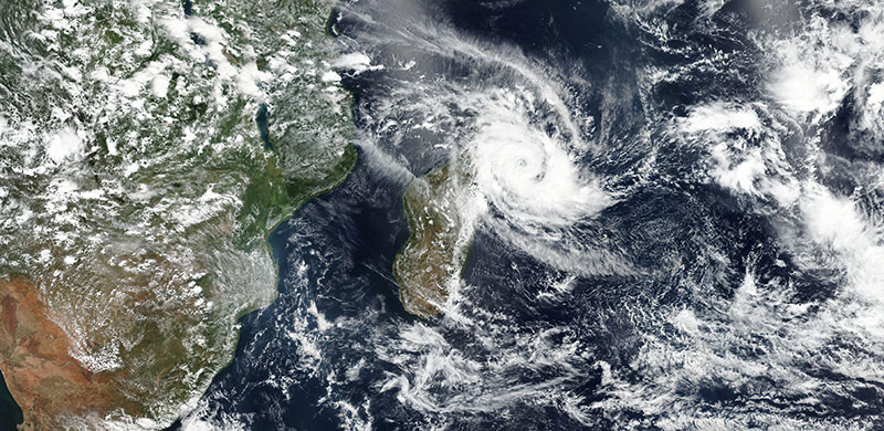 Tropical Cyclone Herold passes over the northern tip of Madagascar on 15 March 2020 (VIIRS/Suomi NPP)