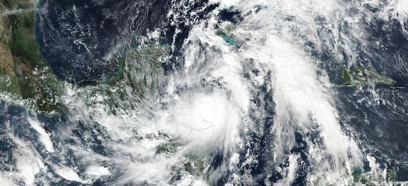 Tropical Storm Zeta on 25 October 2020 (Suomi NPP/VIIRS)